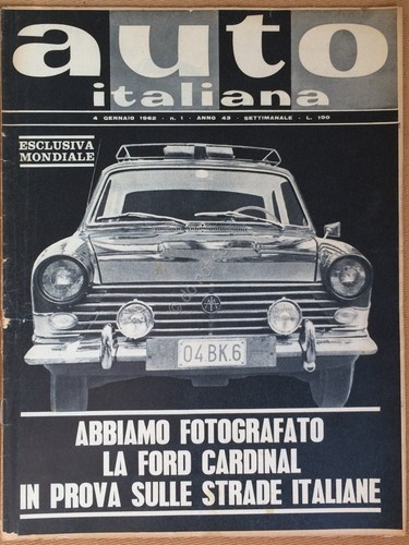 Rivista Automobilismo - Auto Italiana N° 1 1962 - Ford …