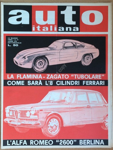 Rivista Automobilismo - Auto Italiana N° 11 1962 - Ferrari …