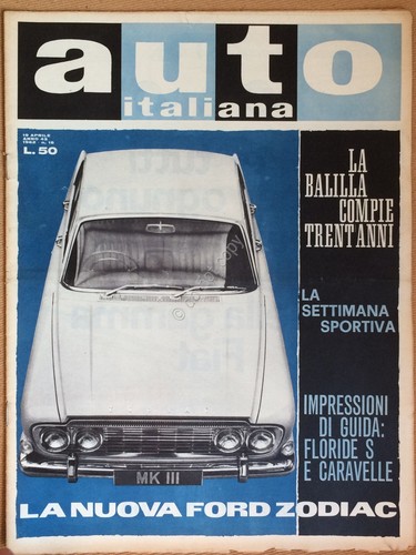Rivista Automobilismo - Auto Italiana N° 16 1962 - Ford …