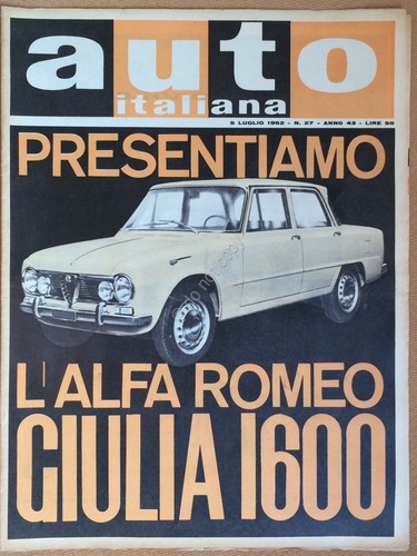 Rivista Automobilismo - Auto Italiana N° 27 1962 - Alfa …