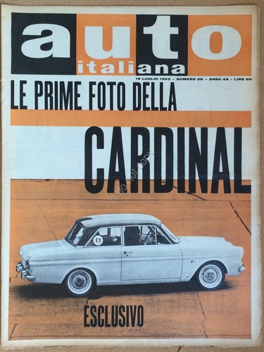 Rivista Automobilismo - Auto Italiana N° 29 1962 - Ford …
