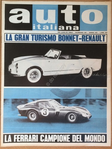 Rivista Automobilismo - Auto Italiana N° 30 1962 - Gran …
