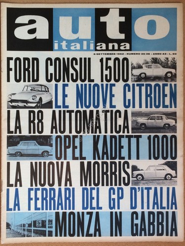 Rivista Automobilismo - Auto Italiana N° 35/36 1962 - Ford …