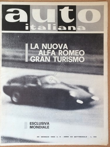 Rivista Automobilismo - Auto Italiana N° 4 1962 - Nuova …