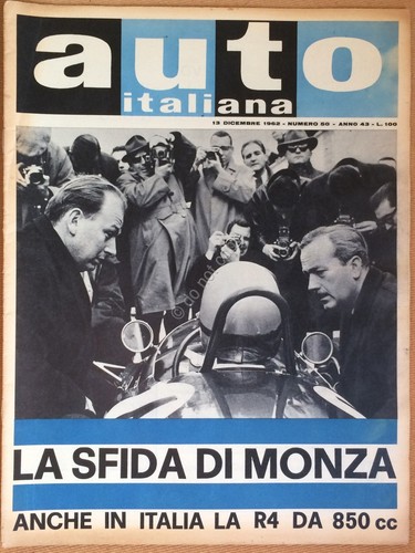 Rivista Automobilismo - Auto Italiana N° 50 1962 - Renault …