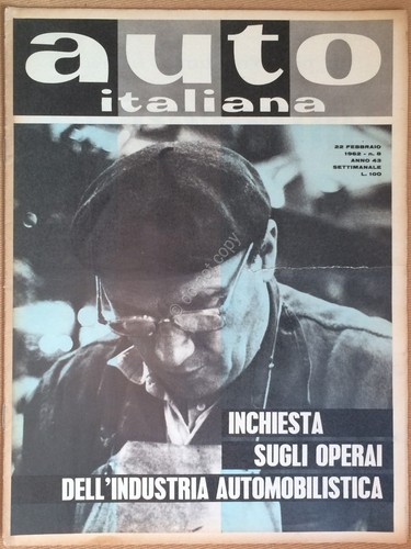 Rivista Automobilismo - Auto Italiana N° 8 1962 - meccanica …