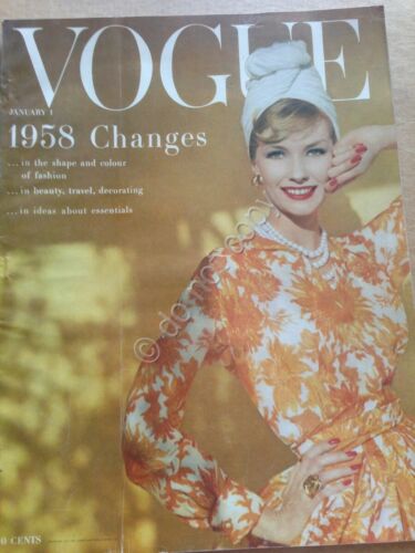 Rivista Magazine - Vogue America 1 Gennaio 1958 collezioni Ed. …