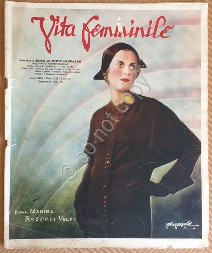Rivista Vita Femminile - Dicembre 1931 - Pubblicità - Cronaca