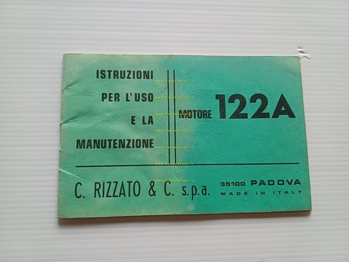 Rizzato Motore 122 A anni 70-80 manuale uso originale ciclomotore