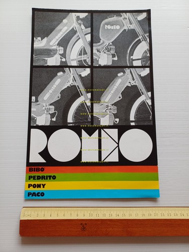 Romeo 50 Bibò Pedrito Pony Paco 1976 depliant italiano originale