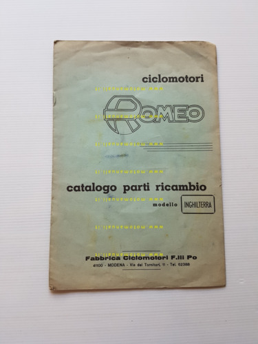 Romeo 50 Inghilterra anni 60 catalogo ricambi TELAIO Frame spare …