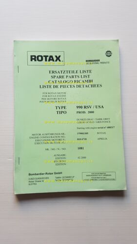 Rotax motore 990 RSV Aprilia USA 2000 catalogo ricambi originale