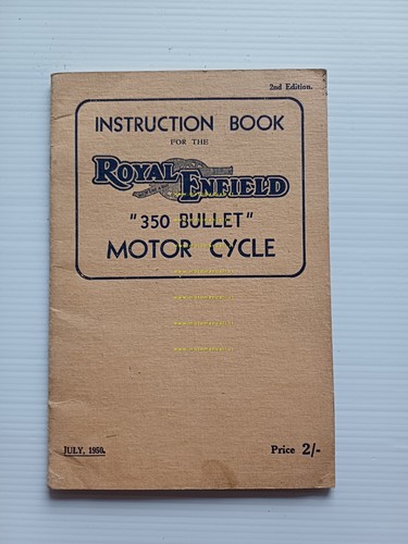 Royal Enfield 350 Bullet 1950 manuale uso manutenzione originale inglese