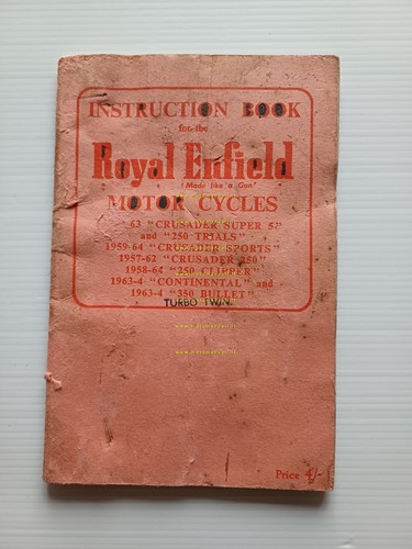 Royal Enfield Crusader-Bullet-Clipper-Continental 1957-64 manuale uso originale