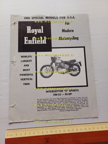 Royal Enfield Interceptor 700 depliant originale USA