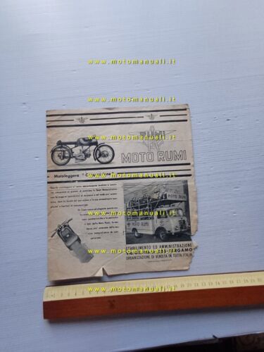 RUMI 125 produzione modelli moto 1952 depliant italiano originale