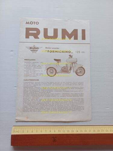 RUMI produzione modelli moto 1954-55 depliant italiano originale