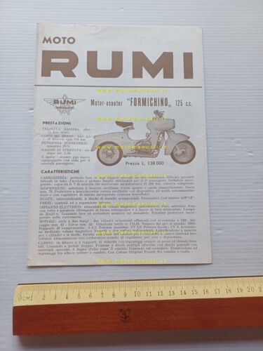 RUMI produzione modelli moto 1955 depliant italiano originale