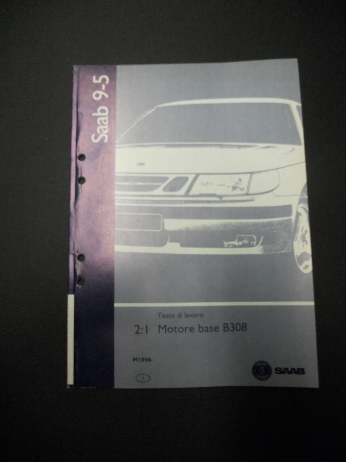 Saab 9-5 1998 manuale officina motore caratterist. tecniche ITALIANO originale