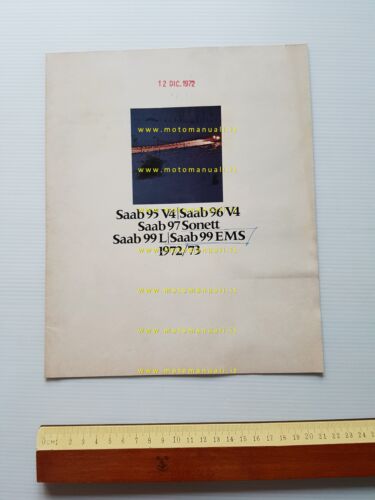 Saab produzione modelli 1972-73 depliant originale inglese