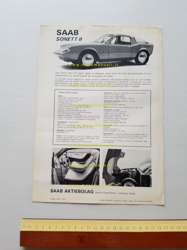 Saab Sonett II 850 1966 depliant originale francese