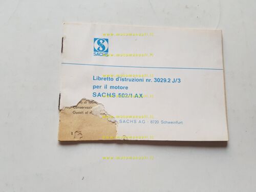 Sachs 50 motore 502.1 AX manuale uso manutenzione originale italiano