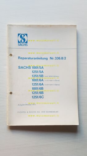 SACHS motore 1001-1251 A-B-C 1972 manuale officina TEDESCO originale