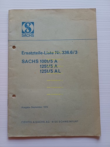 Sachs Motore 10015 A- 12515 A-AL 1970 catalogo ricambi originale …