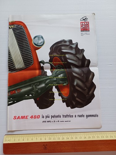 Same trattore modello 480 1961 depliant italiano originale