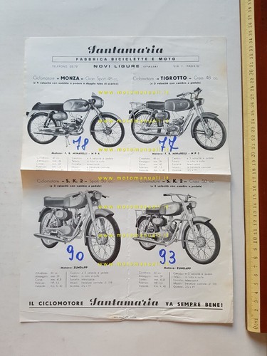 SANTAMARIA ZUNDAPP 48 S.K.2 - Monza - Tigrotto depliant originale …