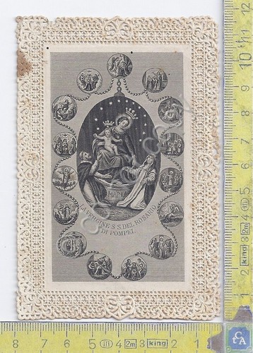 Santino in pizzo - Holy card canivet - Vergine Rosario …