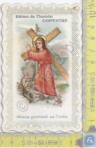 Santino in pizzo - Lace-edged Holy Card - 1906