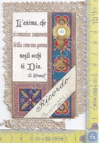 Santino in pizzo - Lace-edged Holy Card - Ricordo di …