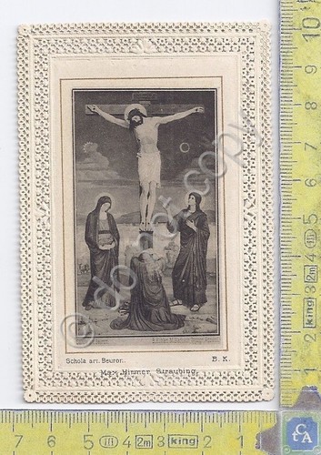 Santino in pizzo- Holy card canivet - Gesù in Croce …