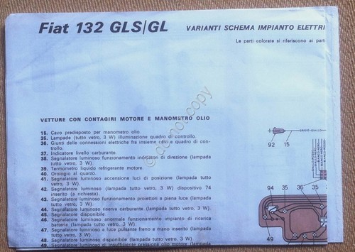 Schema elettrico Fiat 132 GLS/GL