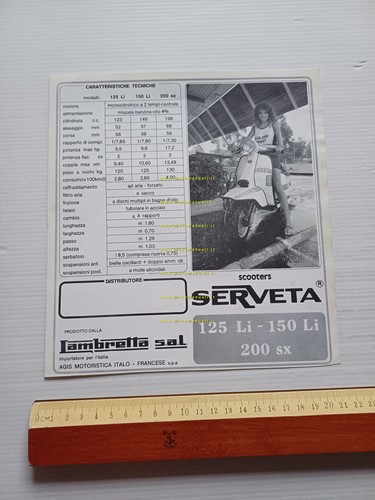 Serveta produzione scooter 125 LI 150 LI 200 SX depliant …