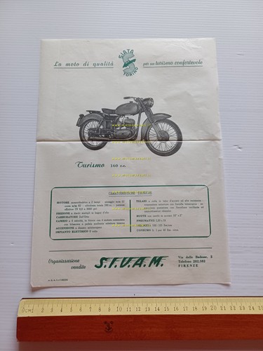 SIATA 160 Turismo anni 50 depliant italiano originale