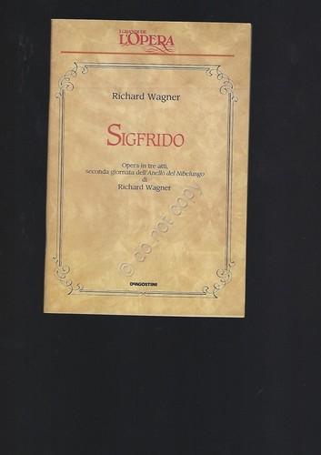 Sigfrido Wagner Opera Lirica Libretto I grandi de L'Opera De …