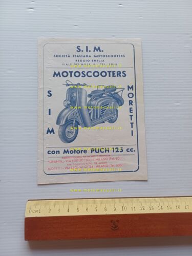 SIM Moretti scooter motore Puch 125 depliant originale