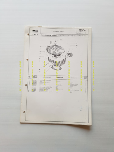 Simonini MOTORE Mustang 125 1978 catalogo ricambi originale spare parts …