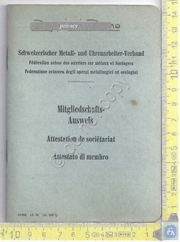 Sindacato - Federazione Svizzera Operai e Orologiai - Attestato di …