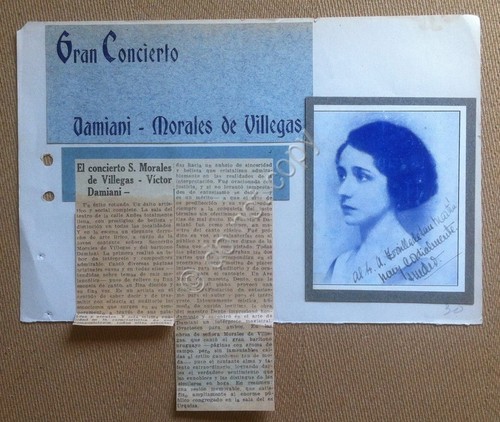 Socorrito Morales De Villegas - Ritaglio di rivista con dedica …