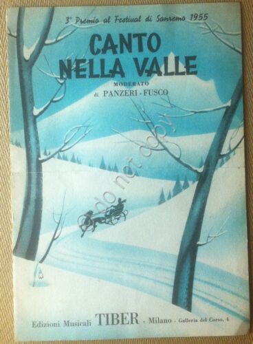 Spartito - Canto nella Valle - Panzeri Fusco - 1955 …
