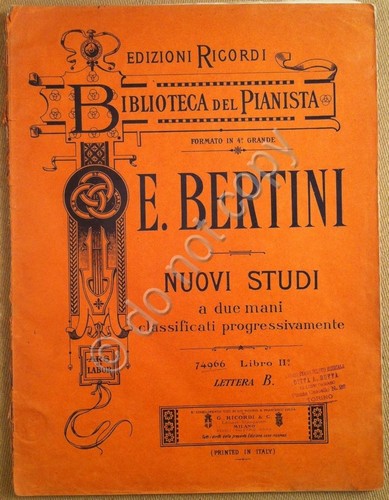 Spartito - Score - E. Bertini - 25 Nuovi studi …