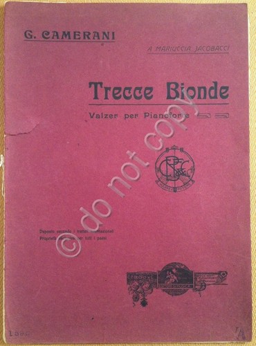 Spartito - Score - G. Camerani - Trecce Bionde - …