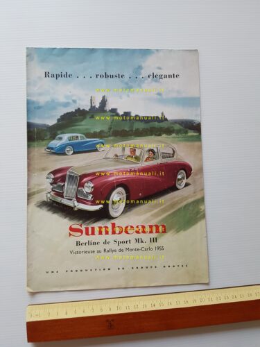 Sunbeam MK III 1955 depliant pubblicitario originale francese