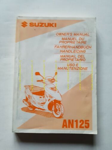 SUZUKI AN 125 Scooter 1994 manuale uso manutenzione ITALIANO originale …