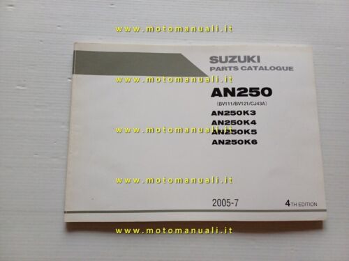 Suzuki Burgman AN 250 2005 catalogo ricambi ORIGINALE spare parts …
