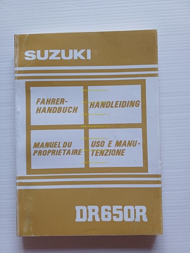 SUZUKI DR 650 R 1991-92 manuale uso manutenzione libretto ITALIANO …