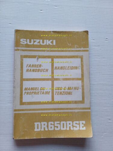 Suzuki DR 650 RSE 1991 manuale uso manutenzione libretto originale …